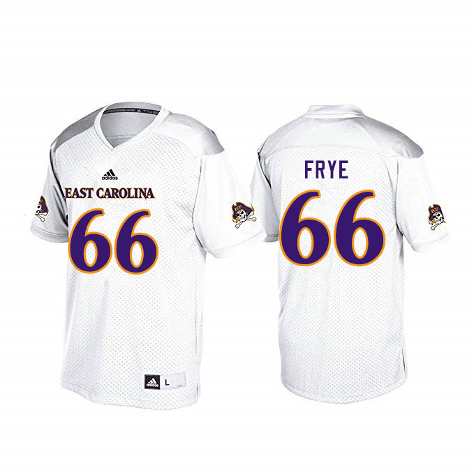 Men #66 Fernando Frye ECU Pirates College Football Jerseys Sale-White - Click Image to Close